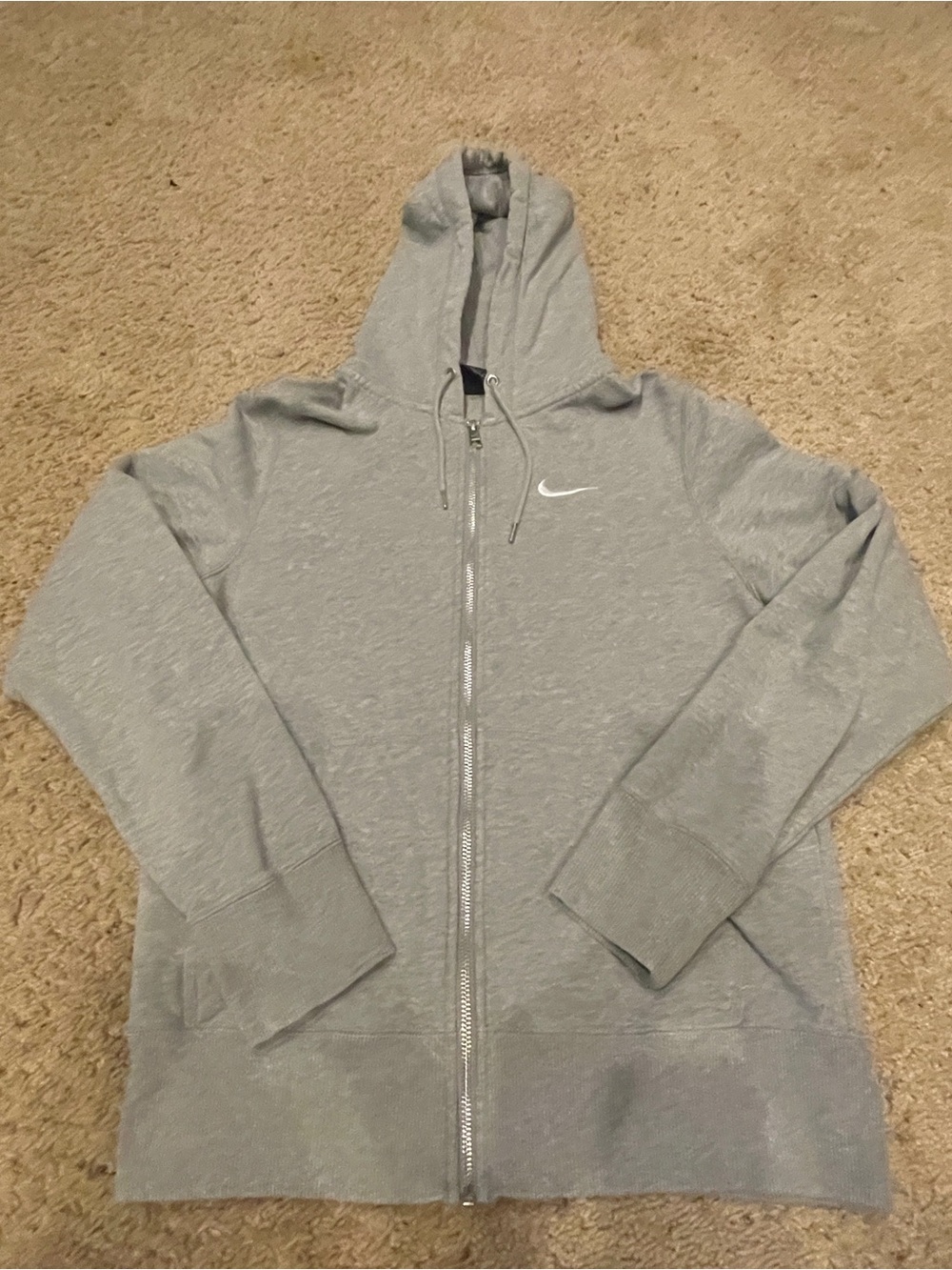 Nike Women’s Light Gray Full-Zip Hoodie